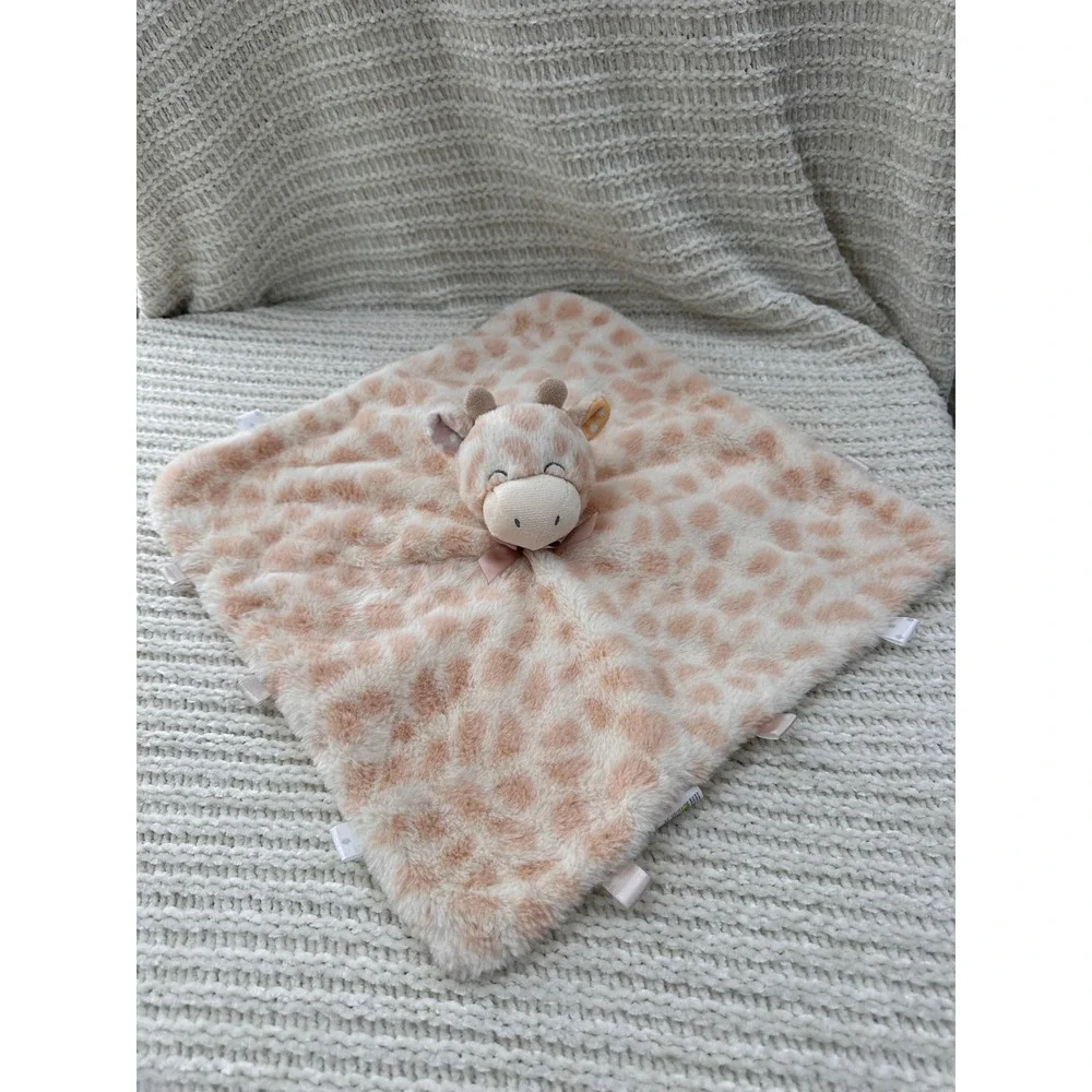 Kellytoy Giraffe Security Blanket‎ Plush Lovey Tan Spotted Tags 14x14 Nursery